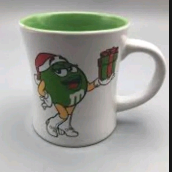 M&M Red & Green M & M 2008 Coffee Mugs His and Hers Set Vintage NEW - Picture 6 of 7